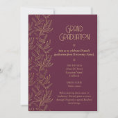 Gold Filigree Art Deco | Fairy Wren Graduation 招待状 (正面)