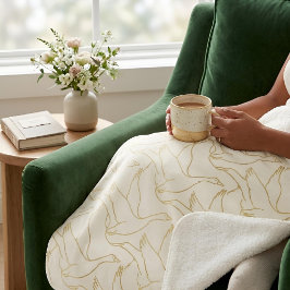 Gold Filigree Art Deco | Goose Antique Cream シェルパブランケット