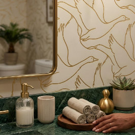 Gold Filigree Art Deco | Goose Antique Cream 壁紙