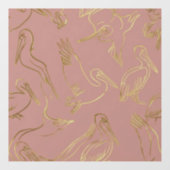 Gold Filigree Art Deco | Pelican Rose Quartz ウィンドウサイン (シート)