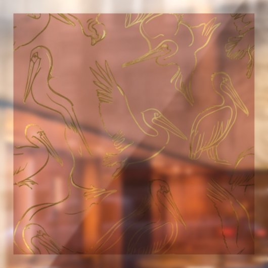 Gold Filigree Art Deco | Pelican Rose Quartz ウィンドウサイン (シート2)