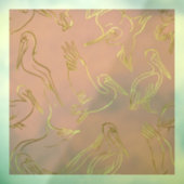 Gold Filigree Art Deco | Pelican Rose Quartz ウィンドウサイン (シート3)