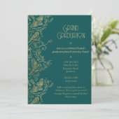 Gold Filigree Art Deco | Sparrow Graduation 招待状 (スタンド正面)