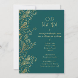 Gold Filigree Art Deco | Sparrow Housewarming 招待状