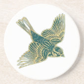 Gold Filigree Art Deco | Sparrow Morning Song コースター (正面)