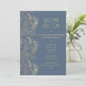 Gold Filigree Art Deco | Toucan Baby Shower 招待状 (スタンド正面)
