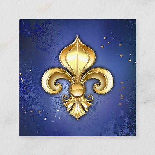 Gold Fleur de Lis on Blue エンクロージャーカード (正面)