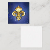 Gold Fleur de Lis on Blue エンクロージャーカード (正面/裏面)