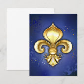 Gold Fleur de Lis on Blue エンクロージャーカード (正面/裏面)