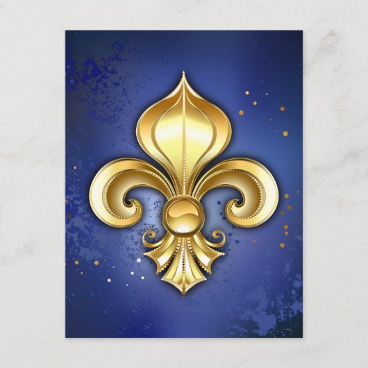 Gold Fleur de Lis on Blue エンクロージャーカード (正面)