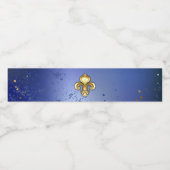 Gold Fleur de Lis on Blue ペットボトルラベル (シングルラベル)