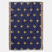 Gold Fleur de Lys Blanket スローブランケット (正面縦)