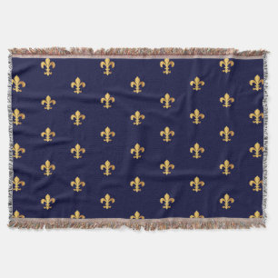 Gold Fleur de Lys Blanket スローブランケット