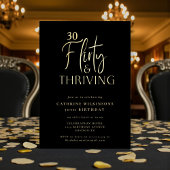 Gold Flirty Thriving 30th Birthday Foil Invitation 箔招待状