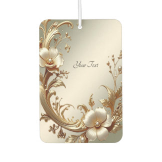 Gold Floral Air Freshener カーエアーフレッシュナー