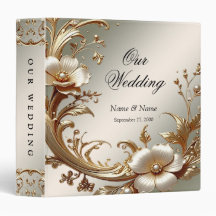 Gold Floral Album Binder