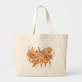 Gold Floral “Be Kind” Jumbo Tote – Friendly Bag ラージトートバッグ (正面)