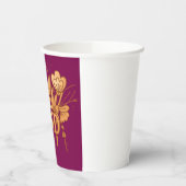 Gold Floral “Be Kind” Paper Cup – 8oz Custom Party 紙コップ (左)