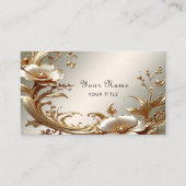 Gold Floral Business Card 名刺 (正面)