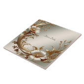 Gold Floral Ceramic Tile タイル (側面)