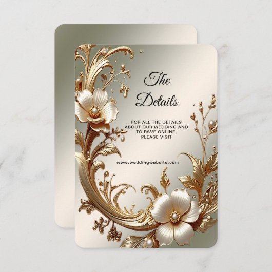 Gold Floral Detail Enclosure エンクロージャーカード (正面/裏面)