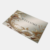 Gold Floral Doormat ドアマット (アングル)