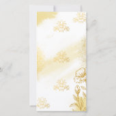 Gold Floral Elegance Save the Date Wedding Card (裏面)