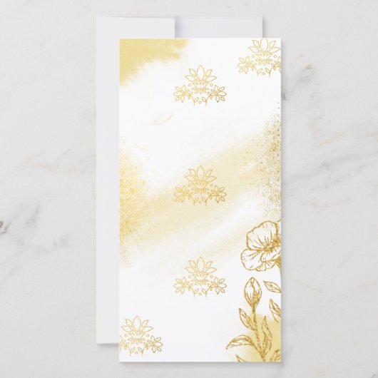 Gold Floral Elegance Save the Date Wedding Card (裏面)