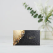 Gold Floral Embellishments Business Card 名刺 (スタンド正面)