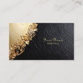 Gold Floral Embellishments Business Card 名刺
