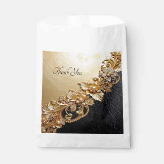 Gold Floral Embellishments Favor Bag フェイバーバッグ