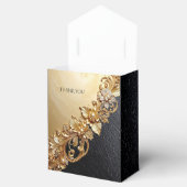 Gold Floral Embellishments Favor Box フェイバーボックス (オープン)