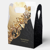 Gold Floral Embellishments Favor Box フェイバーボックス (オープン)