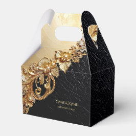Gold Floral Embellishments Favor Box フェイバーボックス