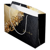 Gold Floral Embellishments Gift Bag ラージペーパーバッグ (裏面アングル)