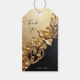 Gold Floral Embellishments Gift Tag ギフトタグ