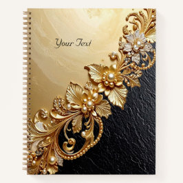 Gold Floral Embellishments Notebook ノートブック