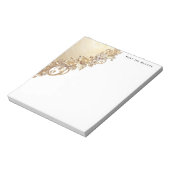 Gold Floral Embellishments Notepad ノートパッド (回転)