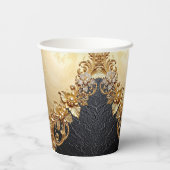 Gold Floral Embellishments Paper Cups 紙コップ (裏面)