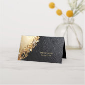 Gold Floral Embellishments Place Card プレイスカード (裏面)