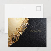 Gold Floral Embellishments Postcard ポストカード (正面/裏面)