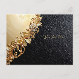Gold Floral Embellishments Postcard ポストカード