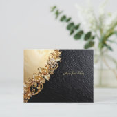 Gold Floral Embellishments Postcard ポストカード (スタンド正面)
