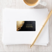 Gold Floral Embellishments Return Address Label ラベル (インサイチュ)