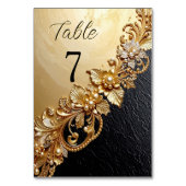Gold Floral Embellishments Table Number テーブルナンバー (裏面)