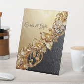 Gold Floral Embellishments Tabletop Signs 台座サイン (インサイチュ)