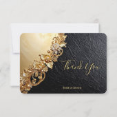 Gold Floral Embellishments Thank You Card サンキューカード (正面)