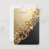 Gold Floral Embellishments Thank You Card サンキューカード (裏面)