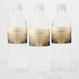 Gold Floral Embellishments Water Bottle Label ペットボトルラベル