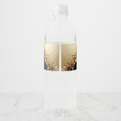 Gold Floral Embellishments Water Bottle Label ペットボトルラベル (裏面)